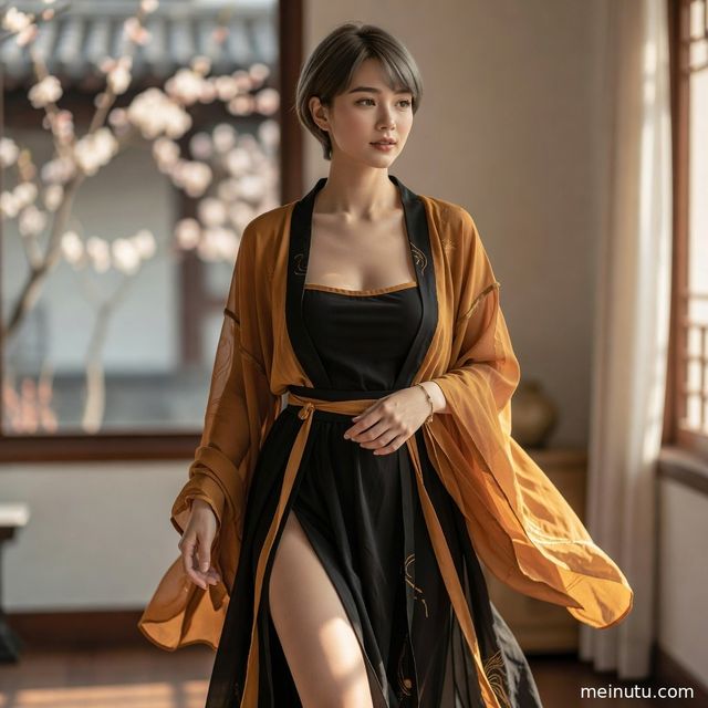 Asian women古风汉服女写真｜窗边暖色侧光汉服美女图集