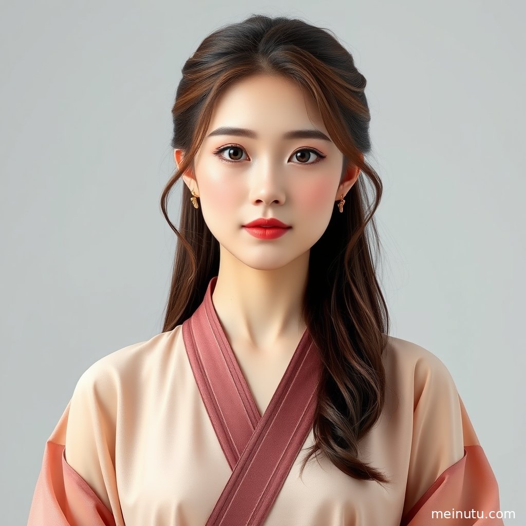 成年女性以全身构图呈现汉服造型，画面突出服饰轮廓与整体氛围。