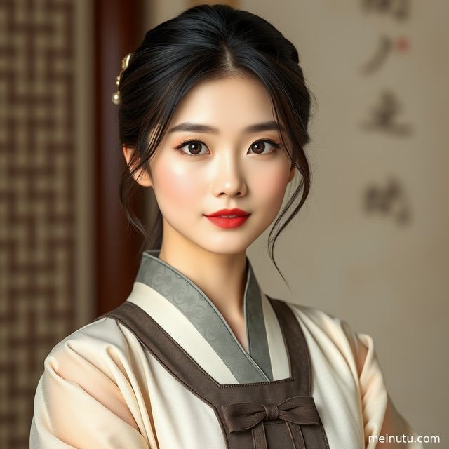 荷花汉服摄影写真｜Asian汉服美女庭院暖色侧光图集