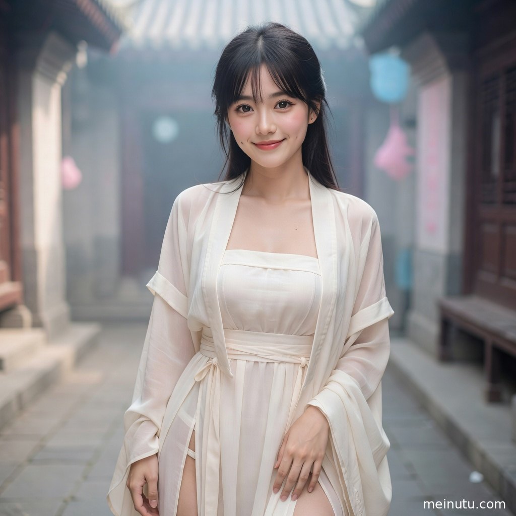 自然光下的汉服写真特写突出发饰、绣纹与礼服质感，画面适合古风美女图片与壁纸收藏。