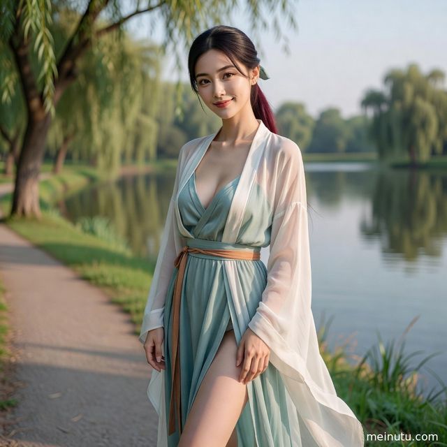 宋制汉服晨光柔和逆光图集｜asian women汉服美女古风写真
