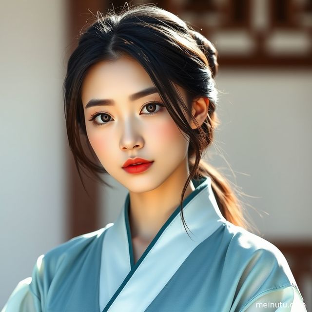 Song Dynasty Chinese Hanfu Photoshoot by the Window, Asian Women Portrait Wallpaper