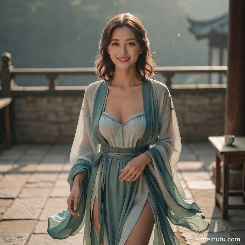 宋制汉服图集特写画面展示褙子层次，暖色侧光突出温润质感。