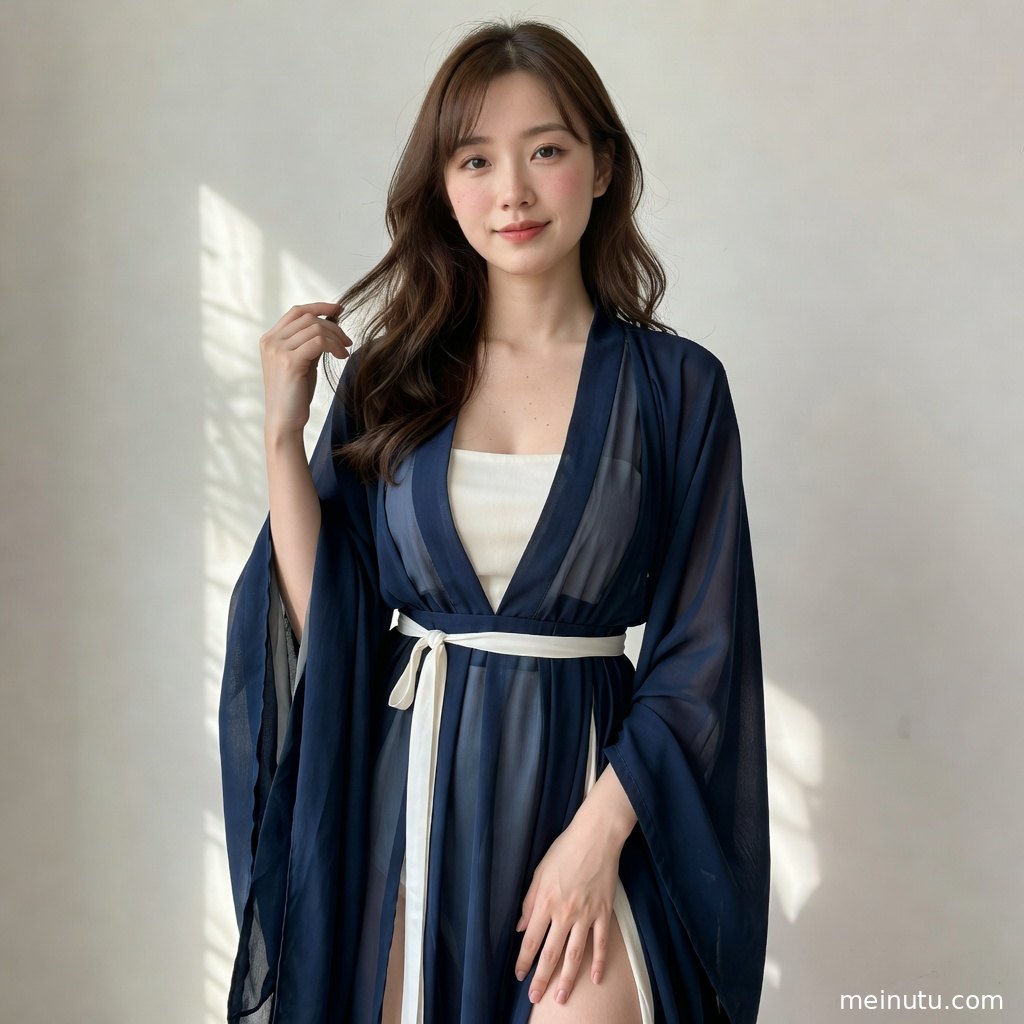 汉服写真画面呈现发簪、绣纹与唐风妆容细节，背景为古典庭院。