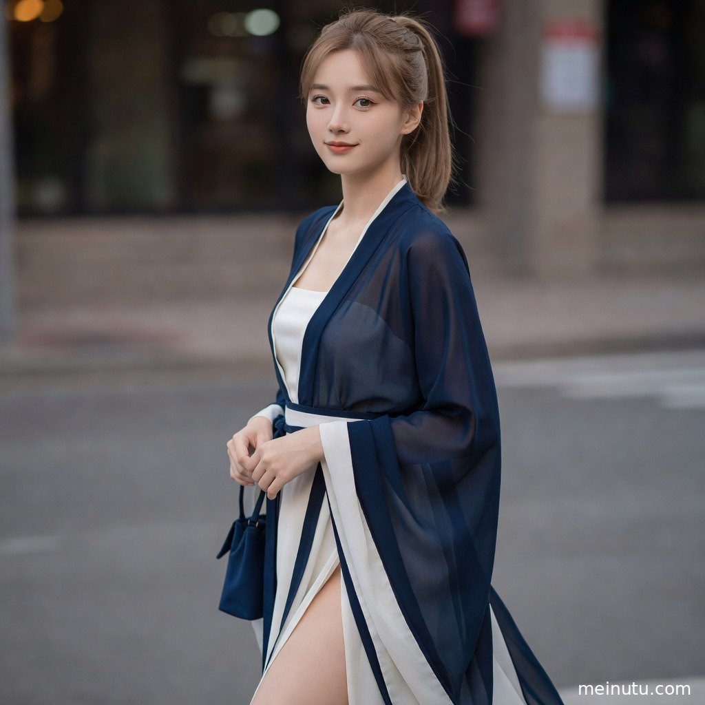 女性模特身穿华丽汉服立于雕花窗前，呈现典雅细腻的古装美女图片。