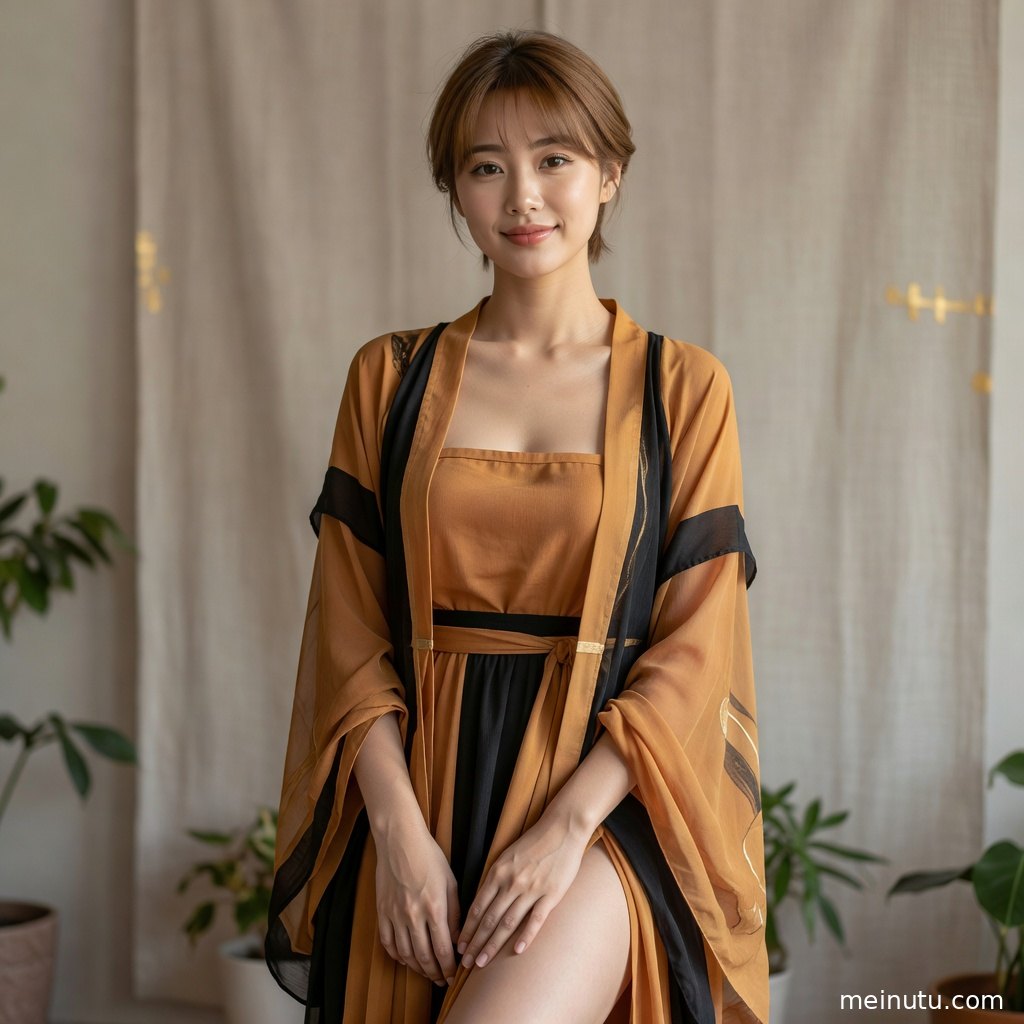 古装美女风格汉服写真特写，突出发饰、披帛与柔和光影的东方韵味。