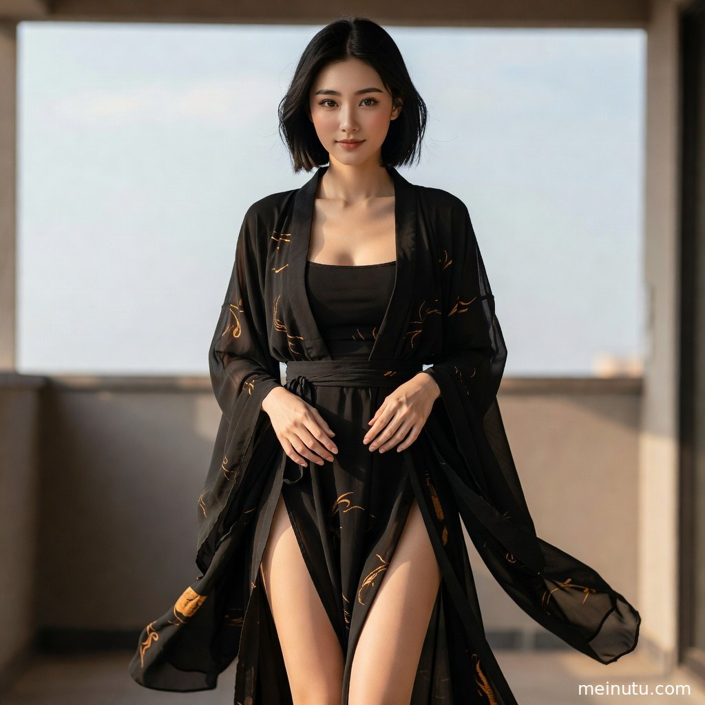 汉服模特佩戴精致发饰与披帛，唐风造型展现古风写真中的华美气韵。