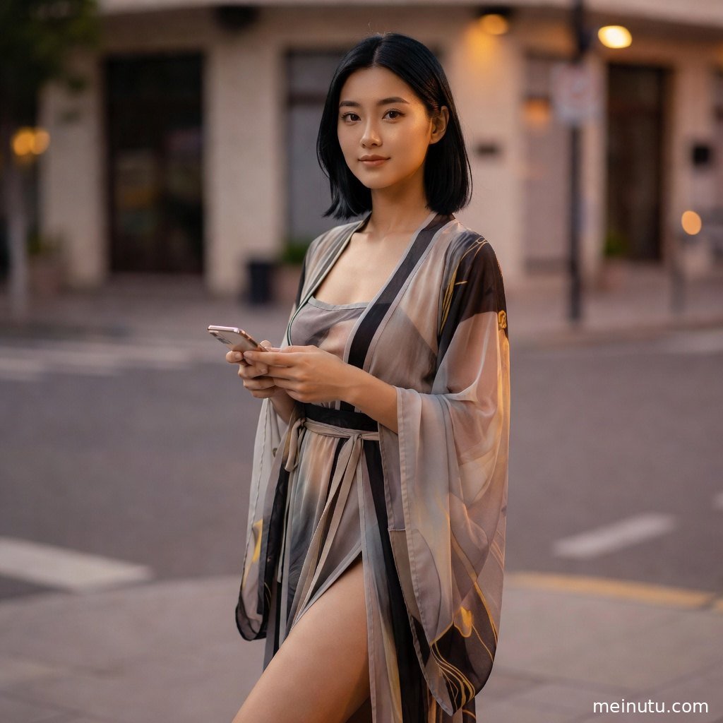 庭院青瓦与木窗前的汉服写真画面，以柔和逆光突出国风写真质感。