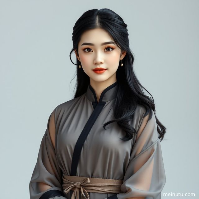 asian women汉服新娘造型街拍：阴天漫射光俯拍汉服写真