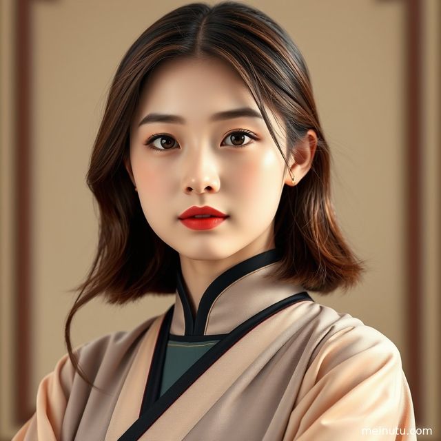重工汉服造型写真：窗边暖色侧光 Asian 汉服美女全身图集