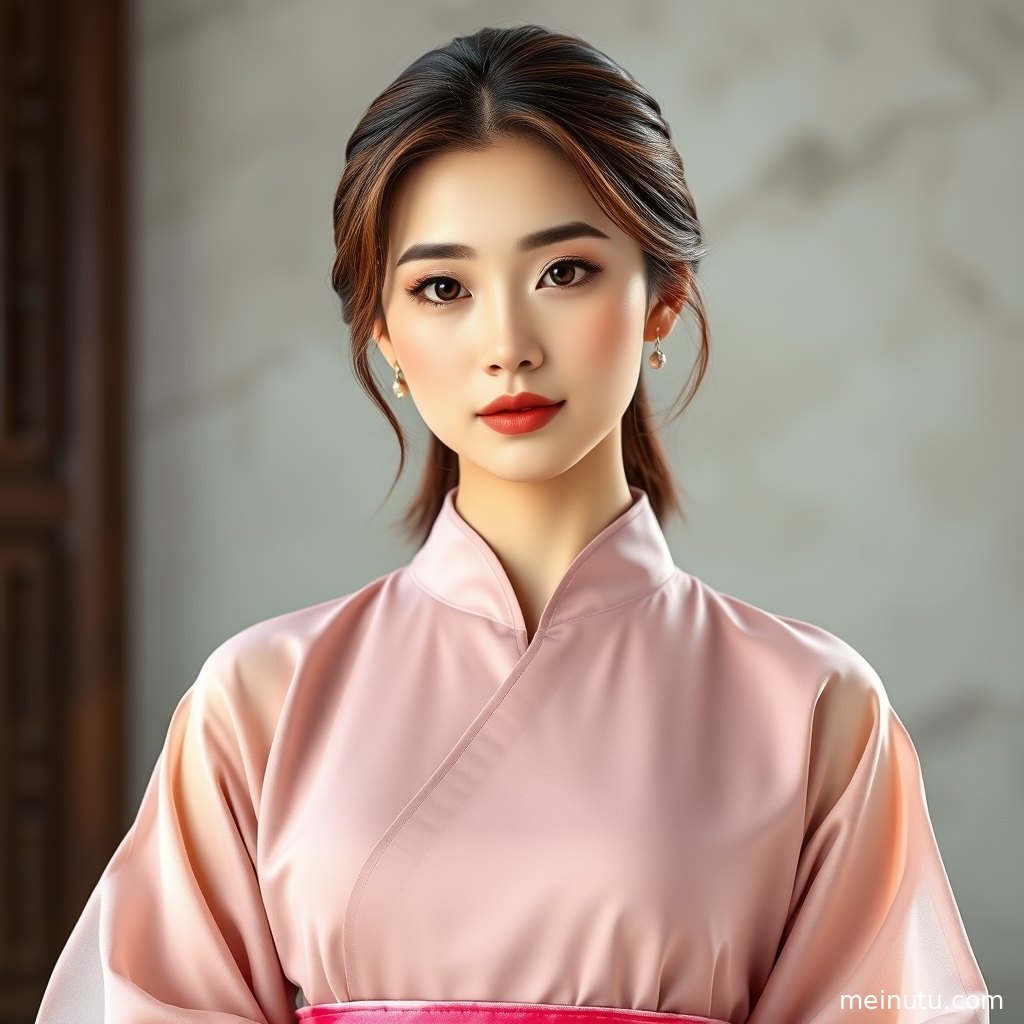 窗边重工汉服写真画面，年轻成年女性以端雅姿态展现古装美女风格。