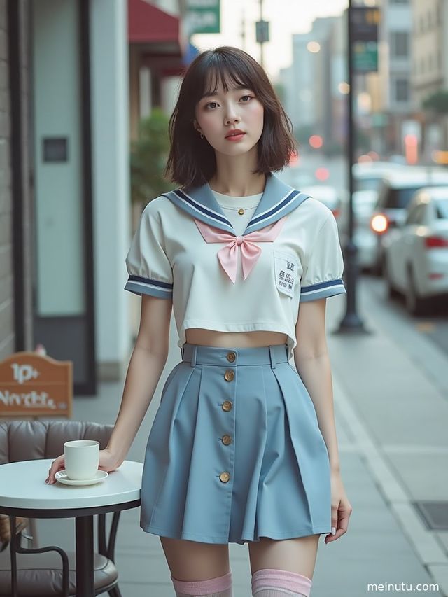 窗边JK写真：电影感光影下的清新活力女性图集