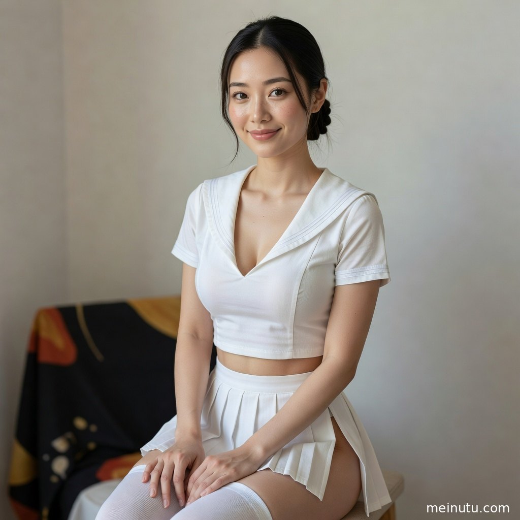 清新活力的JK美女图片采用柔和逆光拍摄，画面干净通透适合作壁纸参考。