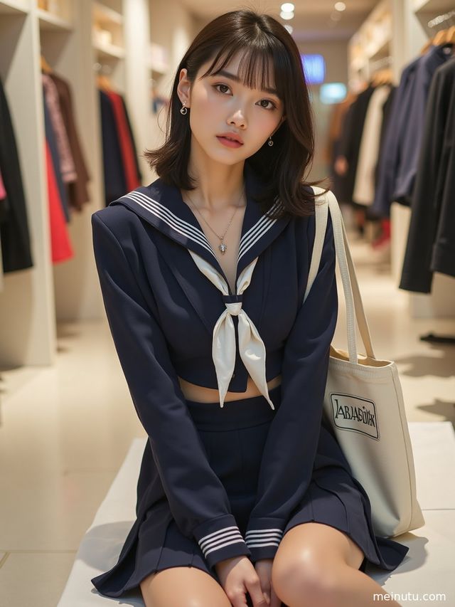 JK制服鞋极简棚拍写真图集 | 自然光下的清新姿态