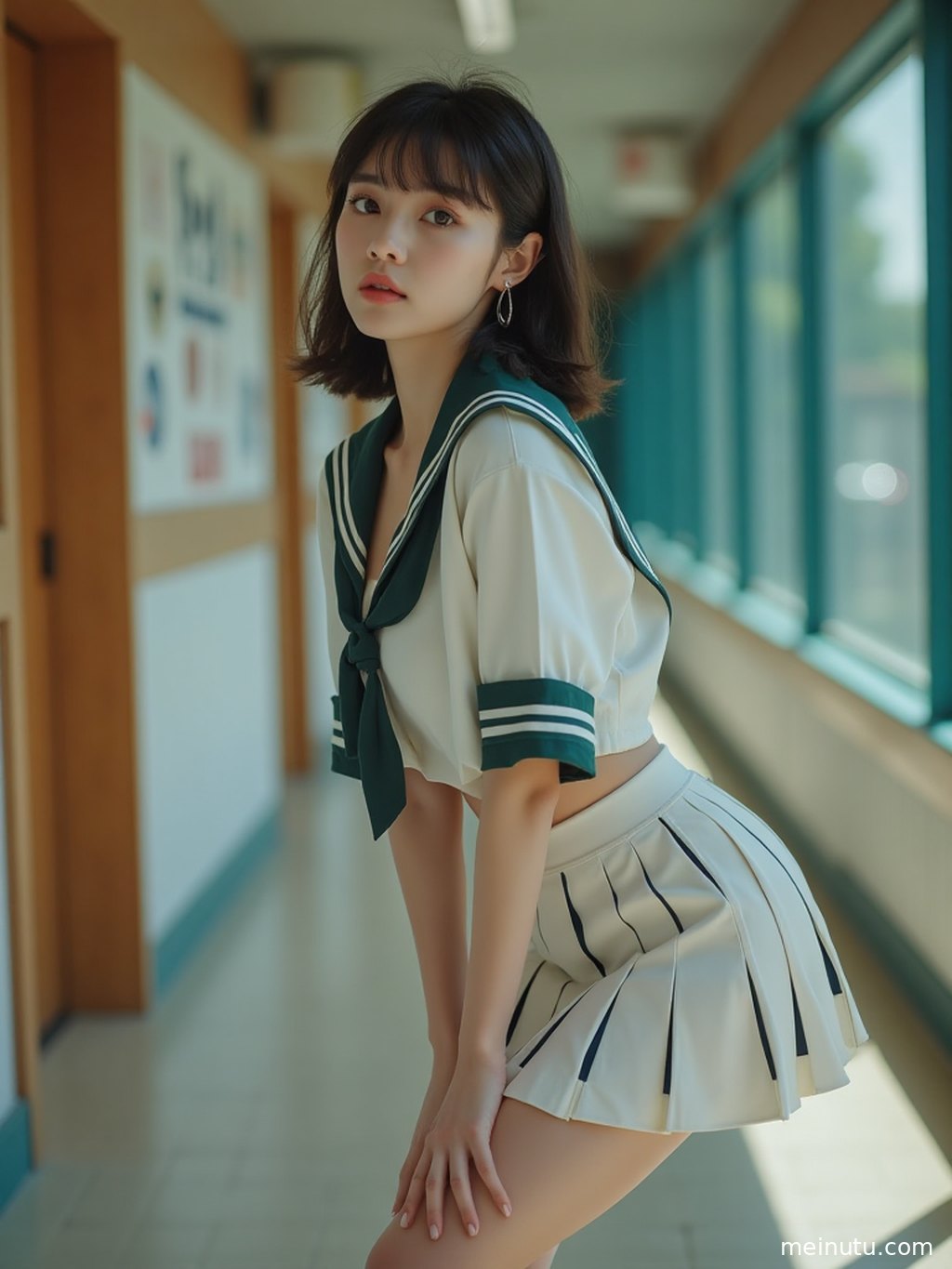 女性置身主题场景中，画面强调jk制服诱惑 花园 清透高光的柔和光线与高清画质。