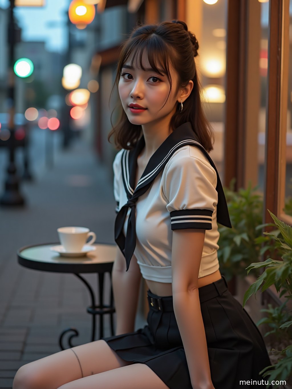 女性置身主题场景中，画面强调jk制服正版 庭院 自然光的柔和光线与高清画质。