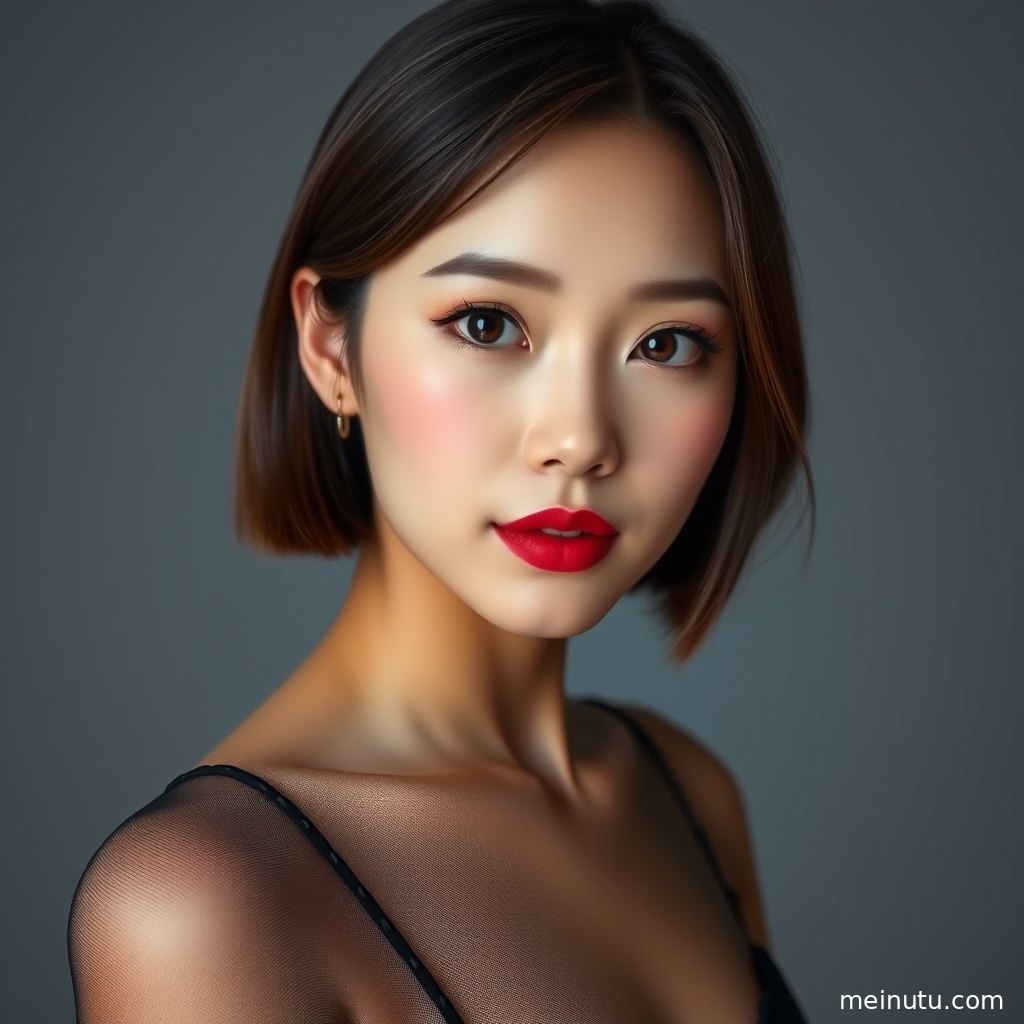 亚洲女性模特坐在窗边，黑色丝袜与自然光突出长腿写真氛围。