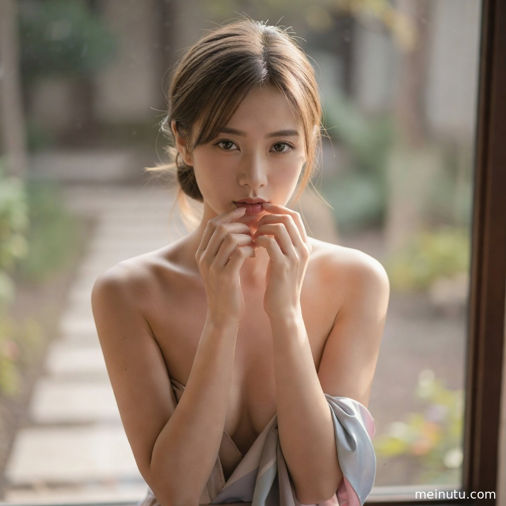 俯拍视角记录白丝美腿与居家软装，画面干净温柔。