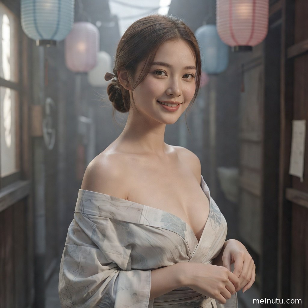 自然光洒在和服美女侧脸上，营造安静优雅的高清头像氛围。
