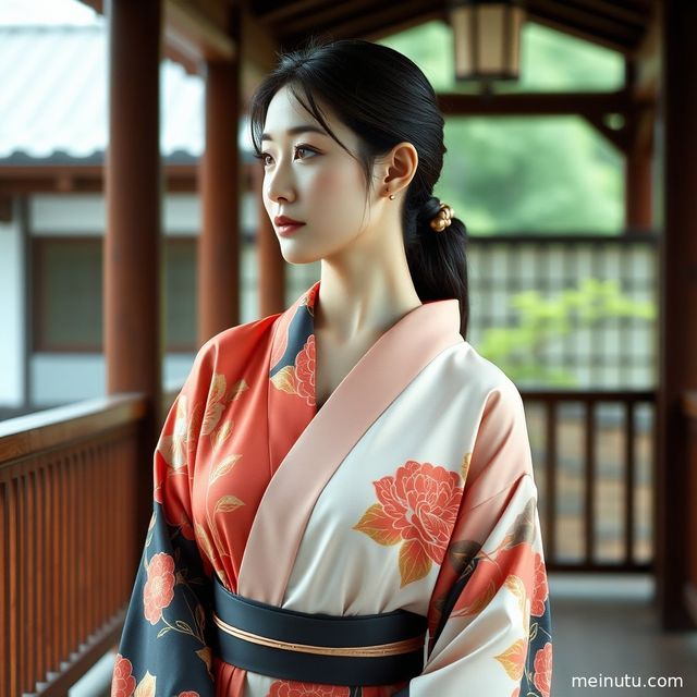 Asian Women Yukata Photoshoot: Japanese Kimono Beauty in Soft Morning Light