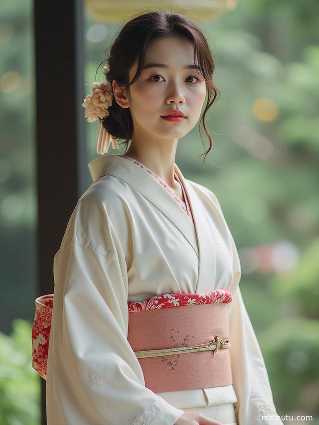 Adult Asian Woman Kimono Photoshoot: Warm Side-Light Street Portrait Gallery