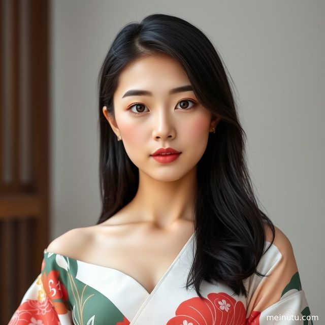 日本和服简介写真：晨光电影感光影中的和服美女侧身回眸