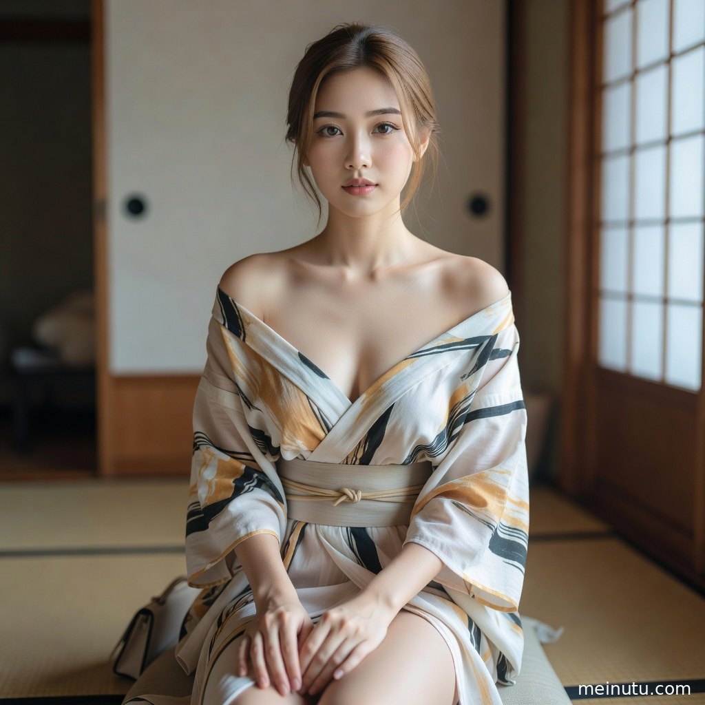 日本和服历史 室内柔光 电影感光影近景细节展示服饰面料、配色与画面质感。