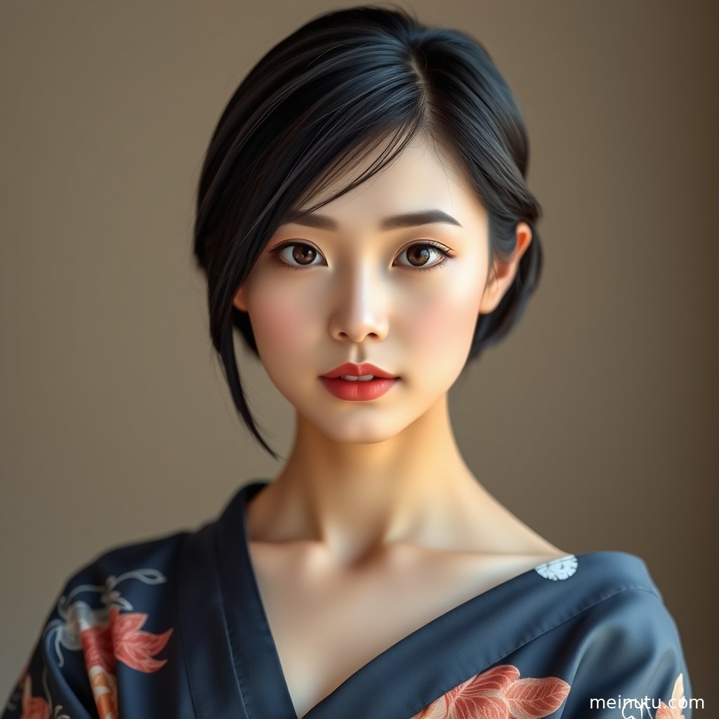 日本和服腰带系法 室内柔光 自然光近景细节展示服饰面料、配色与画面质感。
