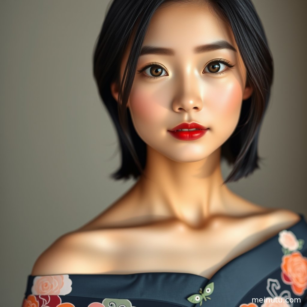 成年女性置身主题场景中，画面强调日本和服腰带系法 室内柔光 自然光的柔和光线与高清画质。