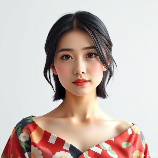 Japanese Kimono Beauty Photoshoot in Garden Natural Light