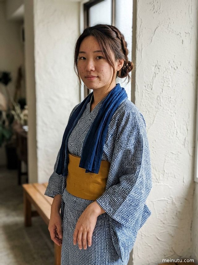 日本和服妆容海边暖色侧光写真｜Asian和服美女全身图集