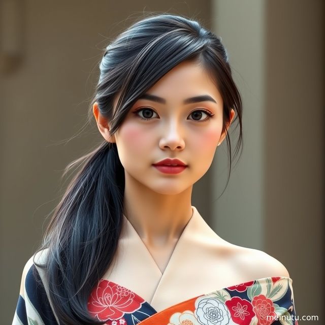 Japanese Kimono Beauty Window Portraits | Asian Women Photos in Soft Highlight