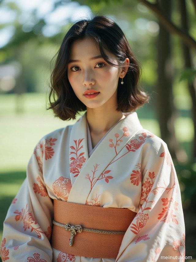 Asian Woman Kimono Photoshoot 006 - Soft Indoor Full-Body Portraits