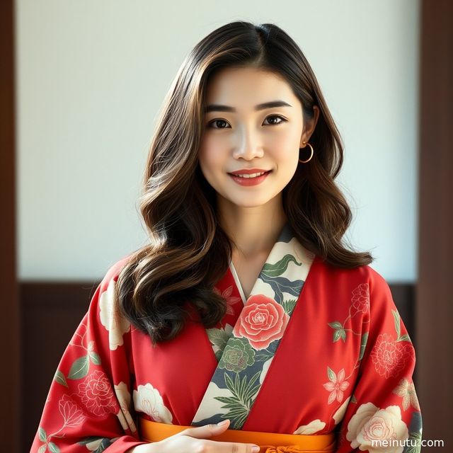 Asian Kimono Girl Photos: Sakura Kimono Portraits in Warm Golden-Hour Light