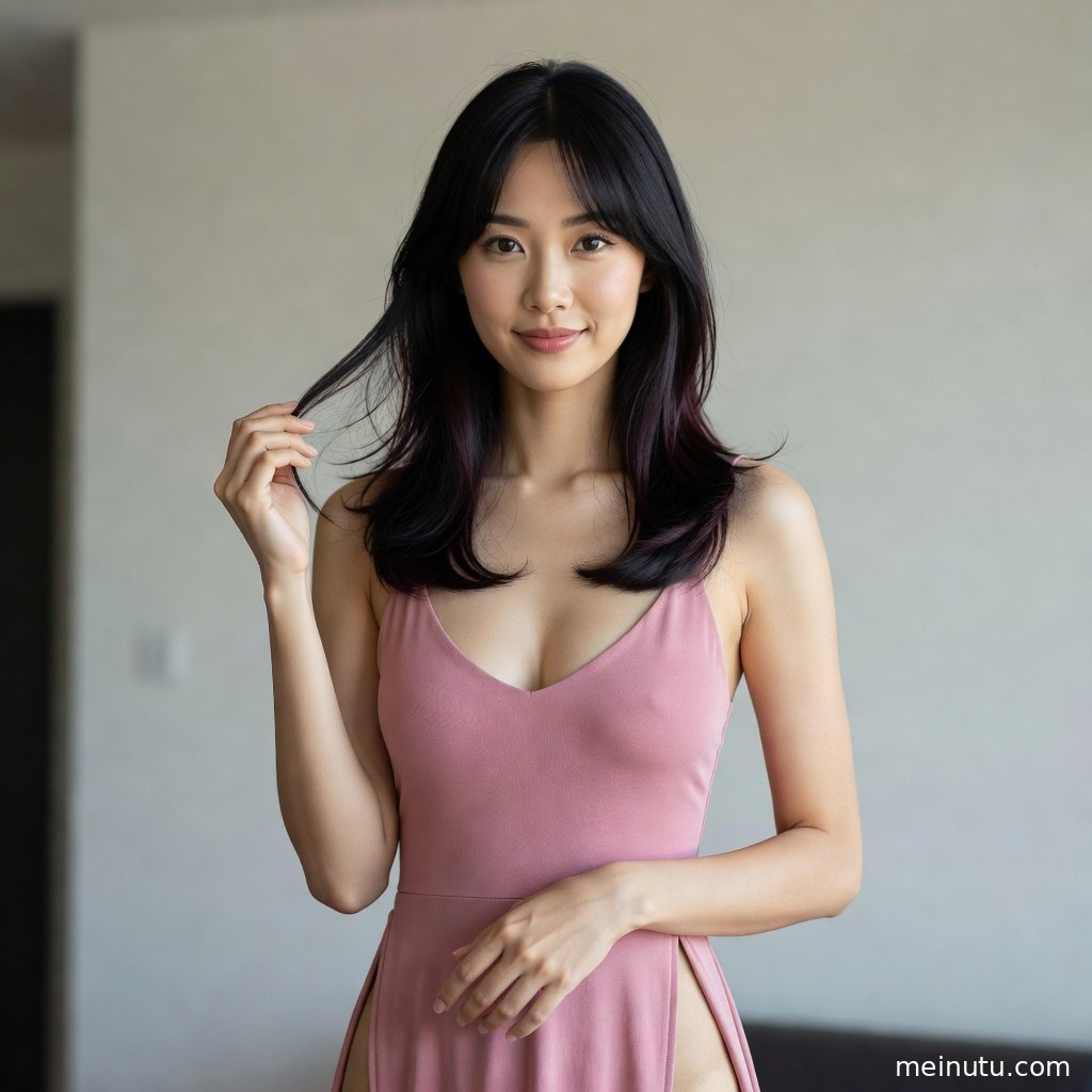 俯拍构图突出女性轮廓与柔和光影的高清壁纸写真
