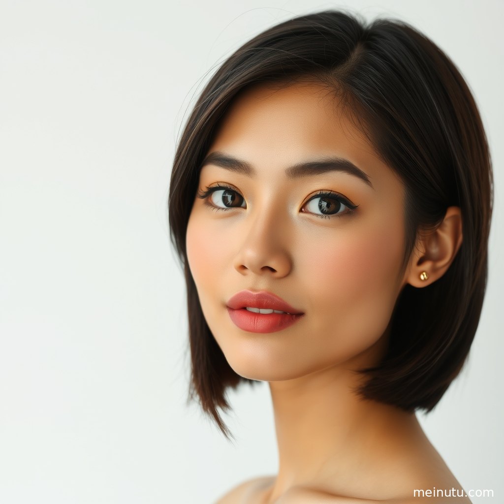 latina气质成年女性半身构图手机壁纸，绿叶与花朵营造自然氛围。