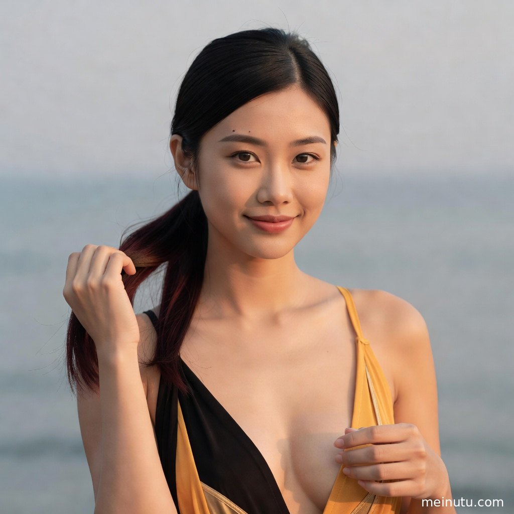 适合手机与桌面的全身构图 4K 美女壁纸画面。