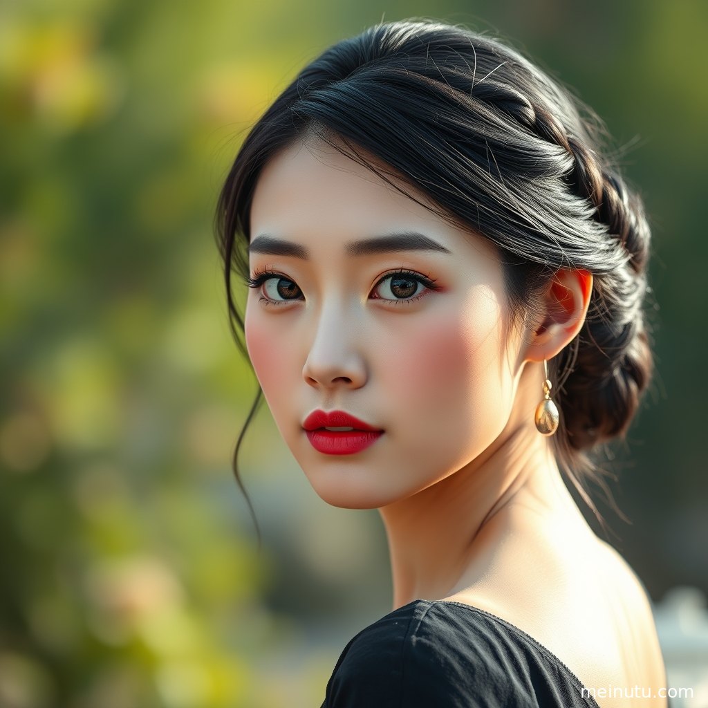 黄昏逆光下年轻成年女性近景人像竖高清壁纸，电影感暖色光影清晰细腻。